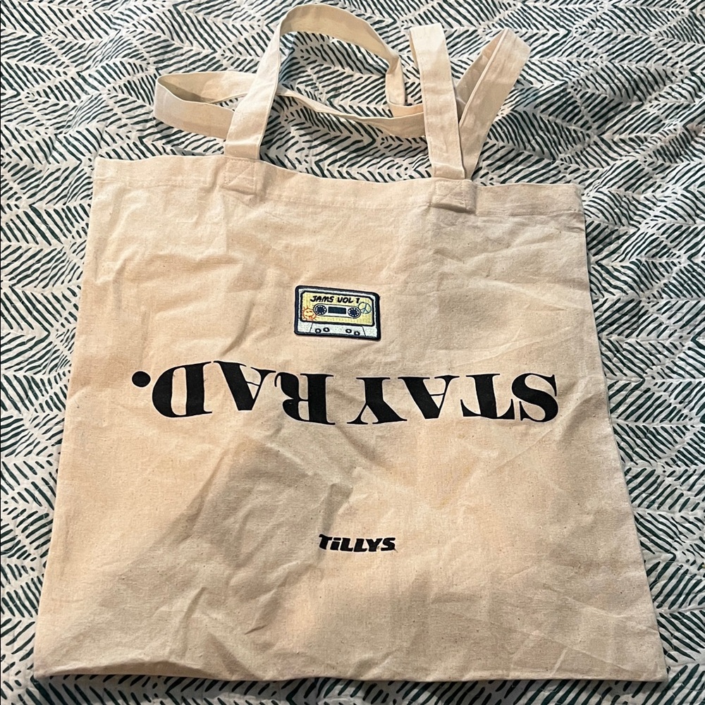 Tillys Stay Rad Canvas Tote Bag